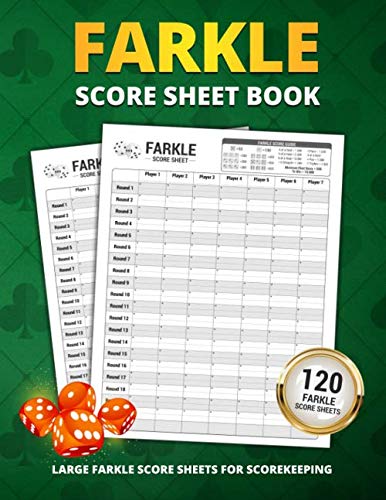 Farkle Score Sheet Book: 120 Large Score Sheets For Scorekeeping | Elegant...